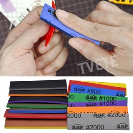 TVETE Sponge File, Hobby Model Tool, Plastic Model, Set of 7, Thickness 0.1 inch (3 mm), Sponge File, Waterproof, Wet and Dry Use, Reusable Sandpaper Special Pack, 7 Types Set