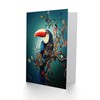Artery8 Greeting Card Toucan Bird Flowering Tree Branch Surreal Fantasy