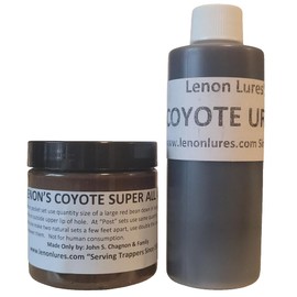 Lenon Lures Coyote Trappers Special 4 oz Coyote Super All Call Lure & 4 oz Coyote Urine