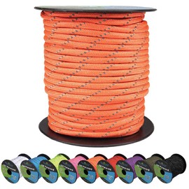 West Coast Paracord Reflective 550lb Paracord – 7 Strand Type III Tactical Parachute Cord for Hiking, Camping, and Fishing – Reflective Orange (100 ft)