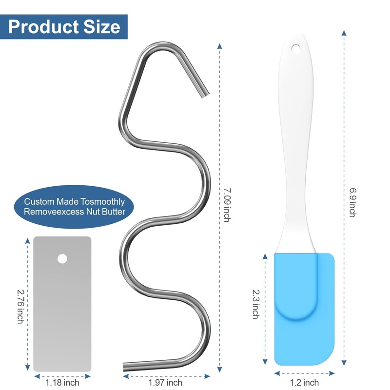 Wihteuy Peanut Butter Stirrer, Stainless Steel Peanut Butter Mixer Tool,