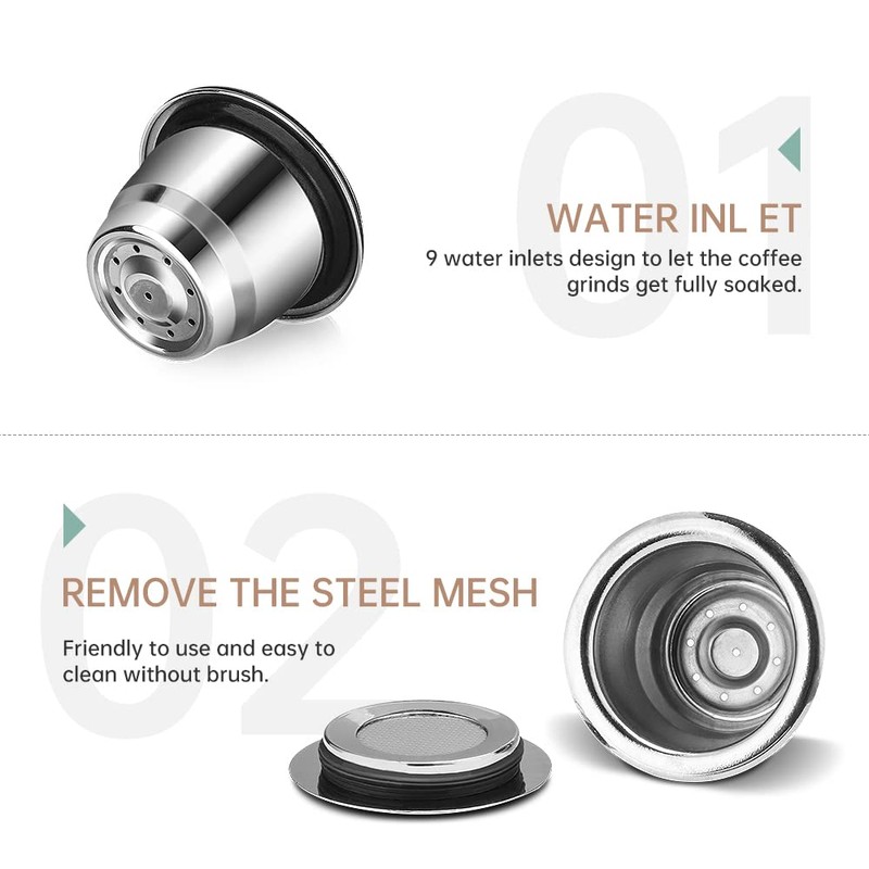 Reusable Nepresso Capsules - i Cafilas Stainless Steel Refillable Pods