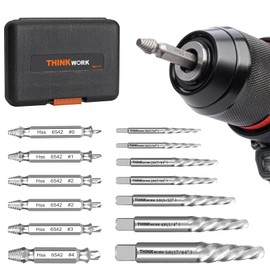 THINKWORK 13Pcs Damaged Screw Extractor Set, Easy Out Bolt Extractor Set, Remover Tools for Damaged, Broken, Rusted, Small Stripped Screws, Bolts, Nuts