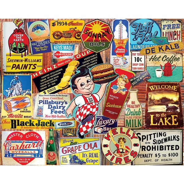 White Mountain Puzzles Vintage Signs - 1000 Piece Jigsaw Puzzle