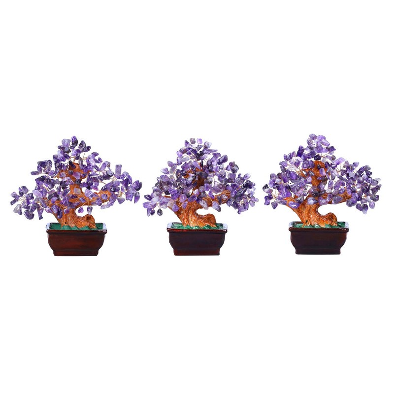 JSDDE Amethyst Crystal Tree Reiki Healing Gemstone Money Tree Feng