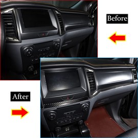 100% Real soft Carbon Fiber Center Decoration Frame Trim Cover for 2015-2021 Ford Ranger Car Accessories(4pcs)