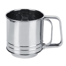 Flour Sifter, Stainless Steel Handheld Manual Flour Sifter Sieve Strainer Kitchen Baking Tool