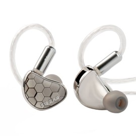 keephifi KBEAR Xuanwu in Ear Monitor Headphones for Musician Singer Audiophile, IEM Earphone 1DD Electroplating Mirror Wired Earbuds with Detachable 2Pin OFC Silver Plated Cable (Silver, No Mic)