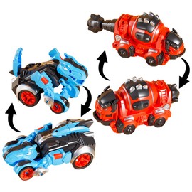 2 in 1 Transformation Action Figure, Dinosaur Transform Car, Manual Deformation Car Model, Children's Birthday Gift