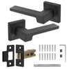 Decoranddecor Spectra Matt Black Door Aluminium Handles Lever On 54mm