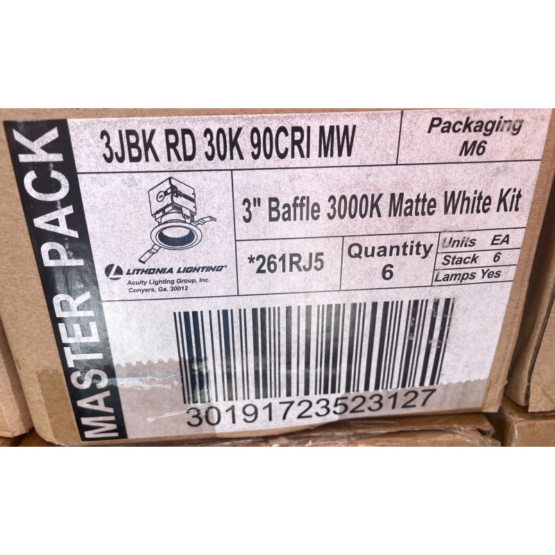 Lithonia Lighting Canless Kit 3" Baffle, Round, 3000 K, 90