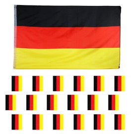 Germany Flag Bunting and Flag Set - German - All Weather Bunting Approx 10m 30ft - 20 Flag - Large Flag with Grommets Approx 5 Ft x 3 Ft - Football, Rugby Events - Parties - Outdoor Sporting Events