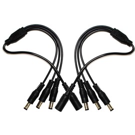 Security-01 2-Pack 1 to 3 Way DC Power Splitter Cable, Plug 5.5mm x 2.1mm