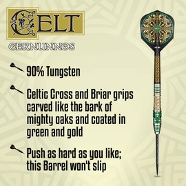 Shot! Celt Cernunnos Steel Tip Dart Set 90% Tungsten Pro Throwing Darts Steel Tip Set, Professional – Made in New Zealand – Designed Dart Flights for Women & Men – Metal Tip Bar Darts for Adults