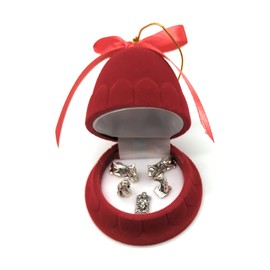 OVUNQUE PROTEGGIMI Mini Nativity Crib Minutes Nativity Scene Mini Holy Family Christmas Decoration Nativity Christmas Gift Box Velvet (Bell)