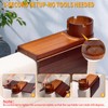 Bamboo Couch Cup Holder-Sofa Table Fits Most Sofas,3-in-1 Tray for