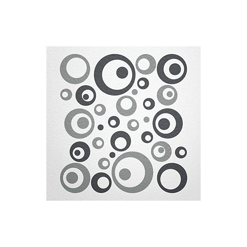 WANDfee® Wall Tattoo, Circles, Dots, 50 Stickers, Colour Choice For