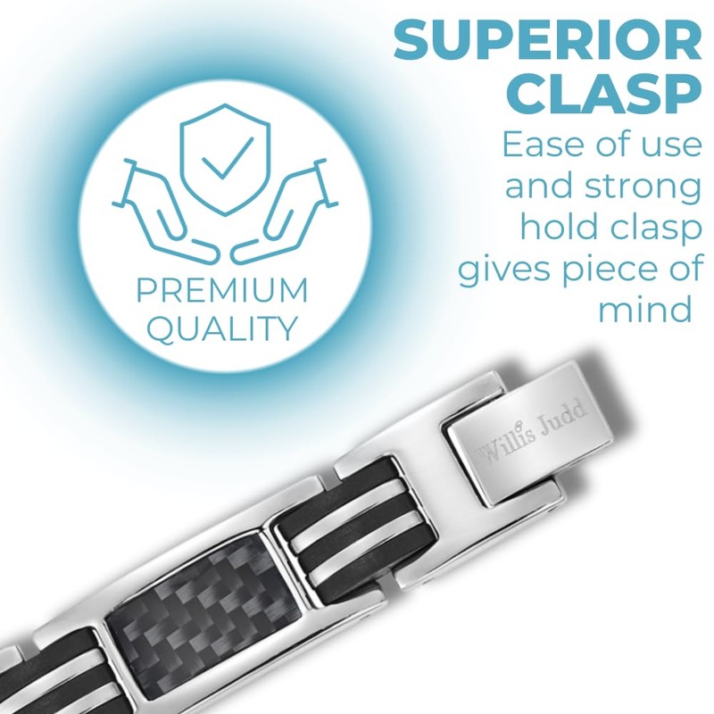 Willis Judd Mens Ultra Strength Magnetic Therapy Bracelet Size Adjustable