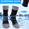 BBXWANG Unisex Waterproof Socks, Dark Grey-Black