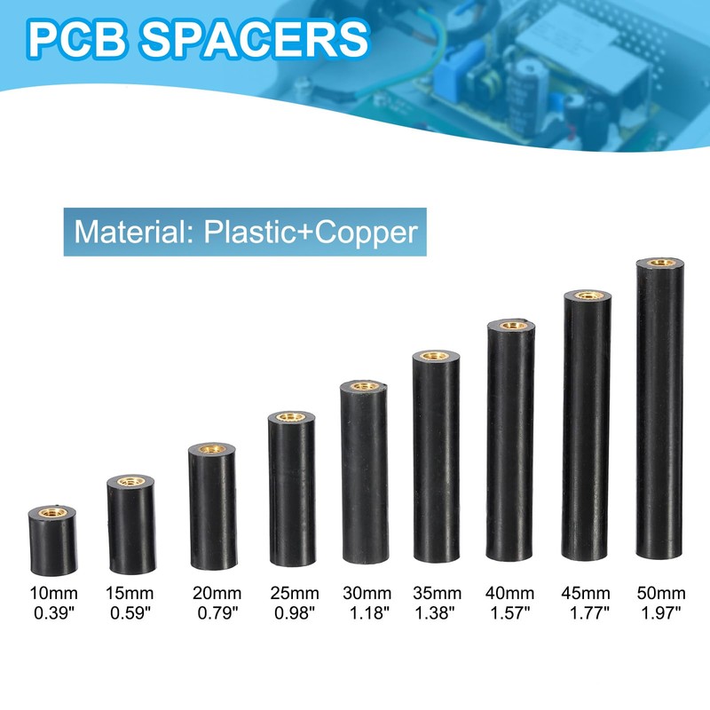 PATIKIL M4x25mm PCB Support Spacer, 12 Set 25mm/0.98" Supporting Height