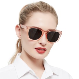 AEZUNI Reading Sunglasses for Women Oversized Designer Readers 3.0 with Large Frame 0 100 125 150 175 200 225 250 275 300 350 (Pink,not bifocals)