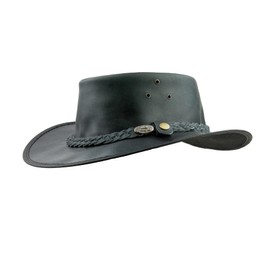 Black Jungle Balat Leather Western Hat Australia Cowboy Hat, black