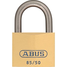 ABUS Brass Padlock 85IB/50 - Weatherproof - for Sea and Port Areas - Brass Lock Body - Stainless Steel Shackle - ABUS Security Level 7