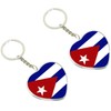 JAVD Cuba Flag Keychain Cuban Key Ring- 2 Pack
