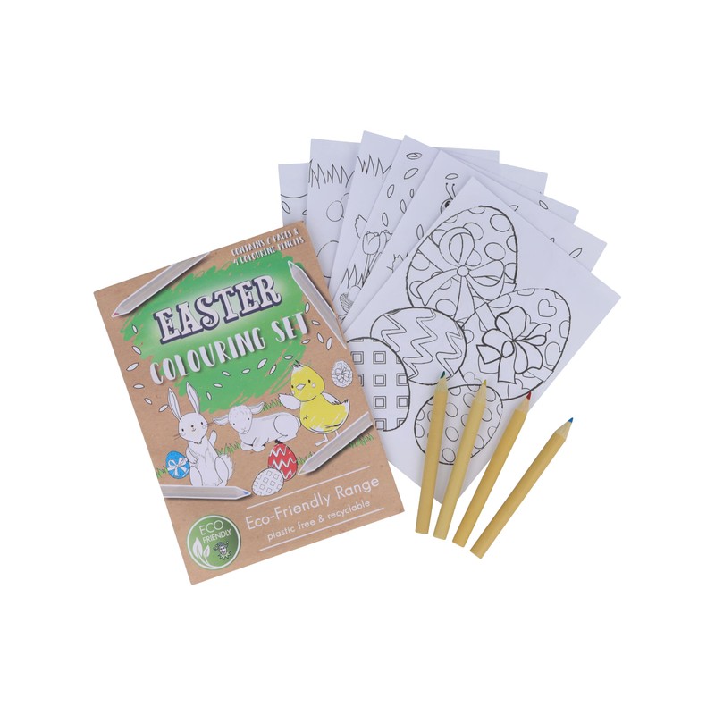 HENBRANDT Single Eco-Friendly Mini Easter Colouring Set with 6 Sheets