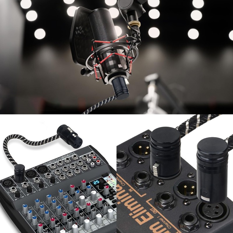 NCGGGY Microphone Cable, 360 Degree Rotating Right Angle XLR Cable,