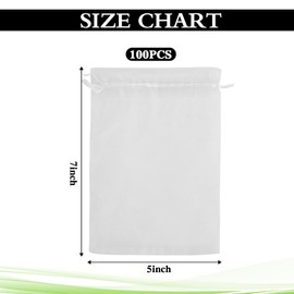 Clear Gift Bags, 100 PCS Organza Bags(5x7 inch), Satin Jewelry Gift Bags with Drawstrings, Holiday Candy Goodie Treat Cookie Mesh Sachet Pouch Bags for Wedding Party Favors Supplies Bulk Stocking Sack