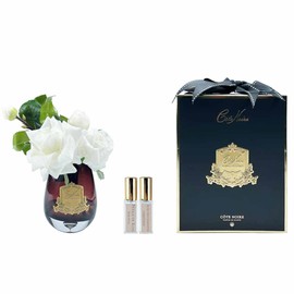 Cote Noire-Tea Rose Bouquet Dark Tear Drop Glass White
