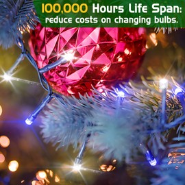 XURISEN 403FT Christmas Lights, 1000 LED Super Long String Lights 8 Modes & Memory Timer Plug in Twinkle Fairy Lights Decor for Home Xmas Party Wedding