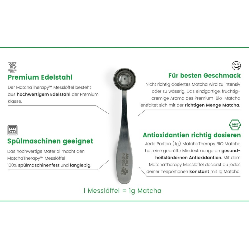 MatchaTherapy Matcha Tea Measuring Spoon, 1 Gram, 1 Serving of