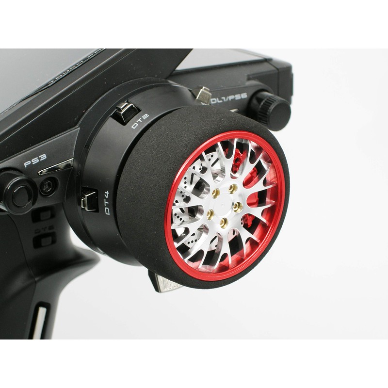 RC模型用 ステアリングホイール シルバー/レッド