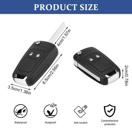 Car Key Fob Shell with 2 Buttons - Car Key Cover Compatible for Opel Vauxhall Astra Insignia Vectra key fob, Car Key Fob Case Remote Control Car Key Shell Case Fob Car key cover