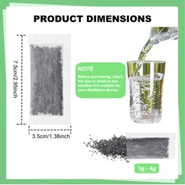 12pcs Activated Charcoal Water Filters, Coconut Shell, Chemical-Free, Odor Absorbing, Carbon Filter Replacements for Distillers (12PCS, 3.5 * 7.5CM)