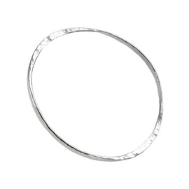 Treasure Bay 3mm Womens 925 Sterling Silver Hammered Bangle Bracelet Inner Size 6.5cm