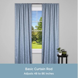 Kenney Single Curtain Rod, 48 to 86-Inch, Espresso