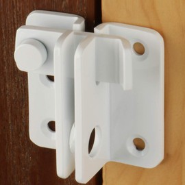 SAYAYO EMS3005-W Stainless Steel Door Bolt Small Lockable with Padlock Hole Latch Black for Gate, Window, Fence, Open Left