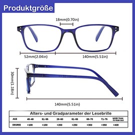 COJWIS Lesebrille 2 Pack Blaue Licht Blockieren Brille Federscharnier Anti Schwindlig Damen und Herren Leicht Brillen (1Schwarz1Blau, 2.50, multiplier_x)