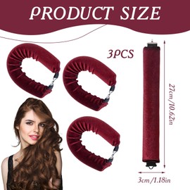 3-Stück Lockenwickler über Nacht,Heatless Curls,Blowout Hair Overnight,Curls Rods Ohne Flexi Groß Hitzefreier,Papilotten Grosse Locken,Seidenhaar-Lockenwickler Rutschfeste Schlaf Surlers Werkzeuge