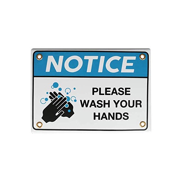 Dulton H20-0144WH Plate Enamel Notice Sign, Height 4.7 x Width