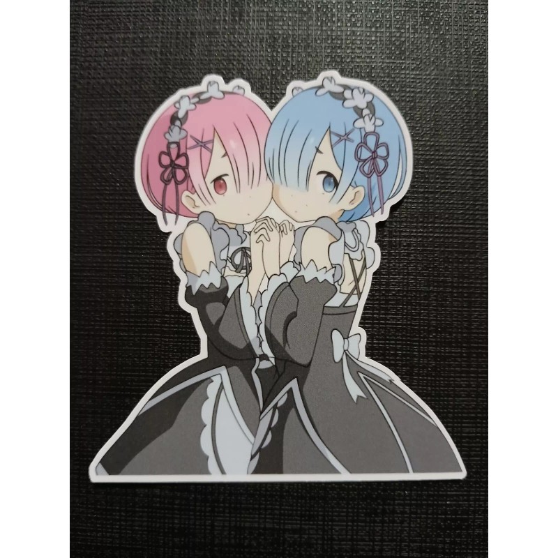 Rem & Ram from Re:Zero Glossy Sticker Anime Waterproof!