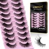 CINYOLA Mink Lash Fluffy Wispy False Eyelashes, 10 Pairs D