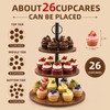 Wooden Cupcake Stand 2 Pack, Large Cupcake Tower Stand for