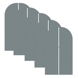 Vinsani Hanging Suit Cover Garment Clothes Bag Set of 5 For Men Women Wardrobe Tuxedo Shirt Dress Clothes Clothing Zip Up Dust Protector Travel Case Closet Organisation – Grey