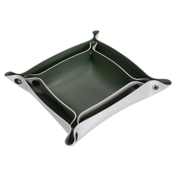 sourcing map 2pcs PU Leather Valet Tray Unisex Folding Small