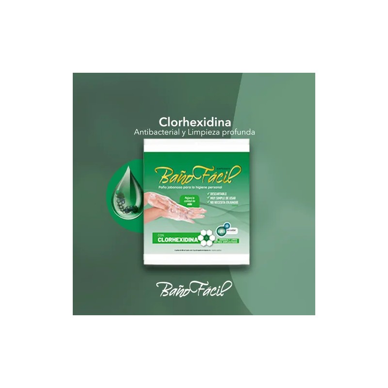 Paño Baño Facil Jabonoso Toalla En Seco Enfermo Clorhexidina
