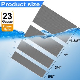 SimCos 23 Gauge Stainless Steel Pinner Nails (5/8",3/4",1",1-3/8") assorted 4 sizes' Headless Pin Nails for 23 GA Pneumatic or Electric Pin nailer or pin nail gun,Project Pack (16000)